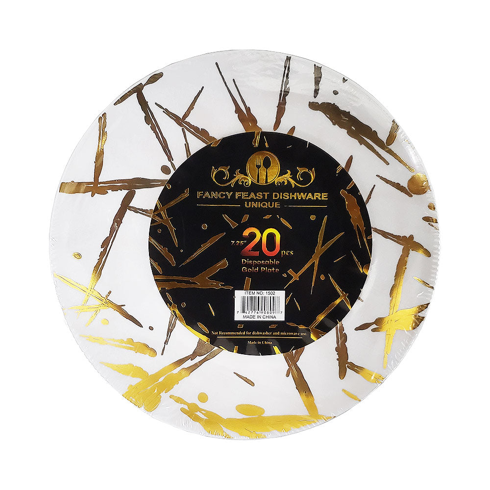Fancy Feast Dishware Disposable Gold Plates 7.5" 20 pk