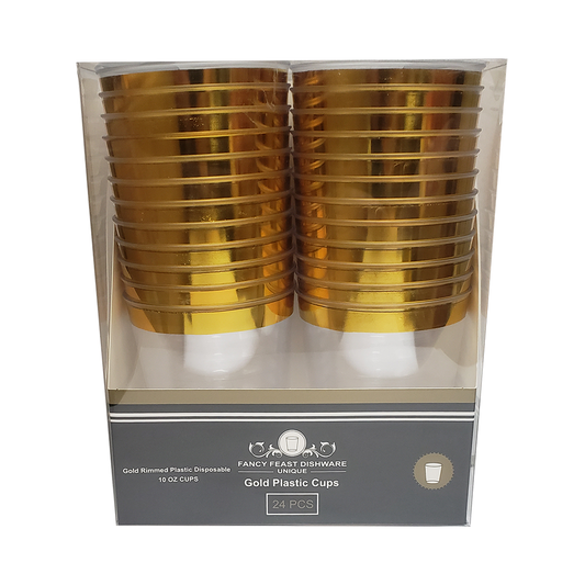 Fancy Feast Dishware Gold Rimmed Plastic Cups 24 pk