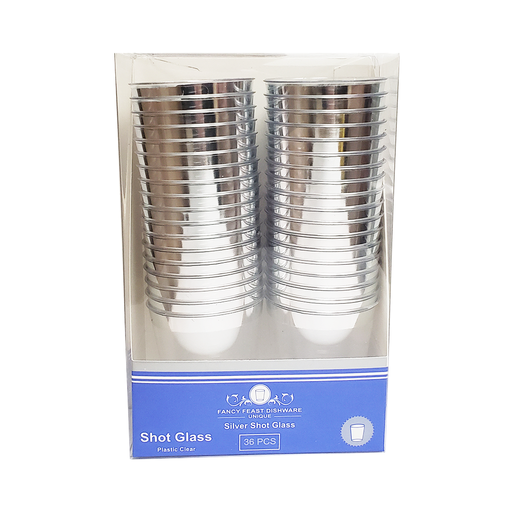 Fancy Feast Dishware Silver Shot Glass 36 pk