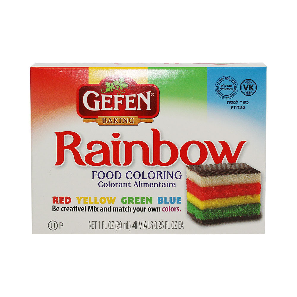 Gefen Rainbow Assorted Food Coloring 0.25 oz