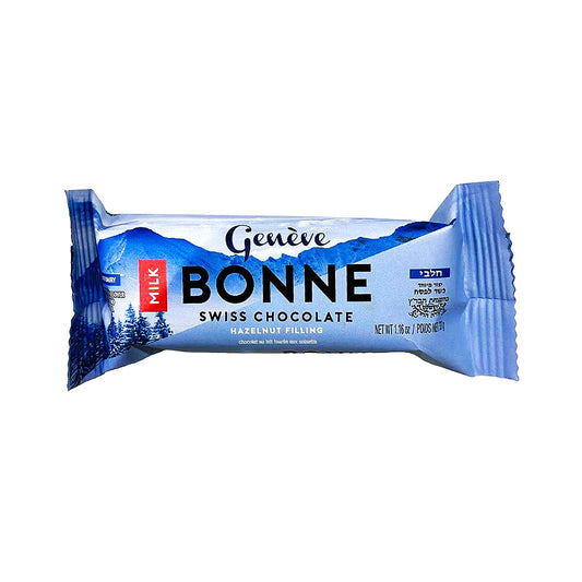 Geneve Bonne Swiss Mini Milk Chocolate Bars Hazelnut Filling 1.16 oz