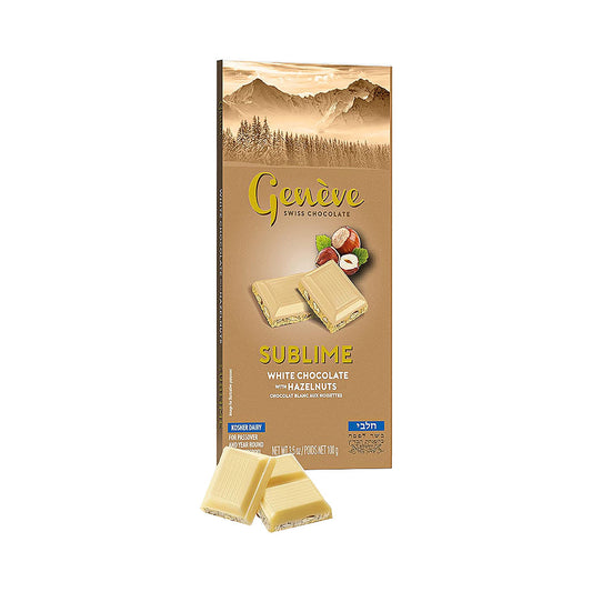 Geneve Swiss Sublime White Chocolate with Hazelnuts 3.5 oz