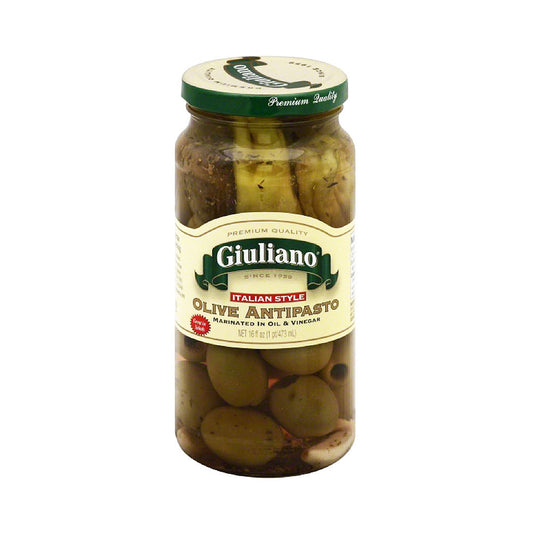 Giuliano olive antipasto marinated in oil &amp; vinegar 16 oz