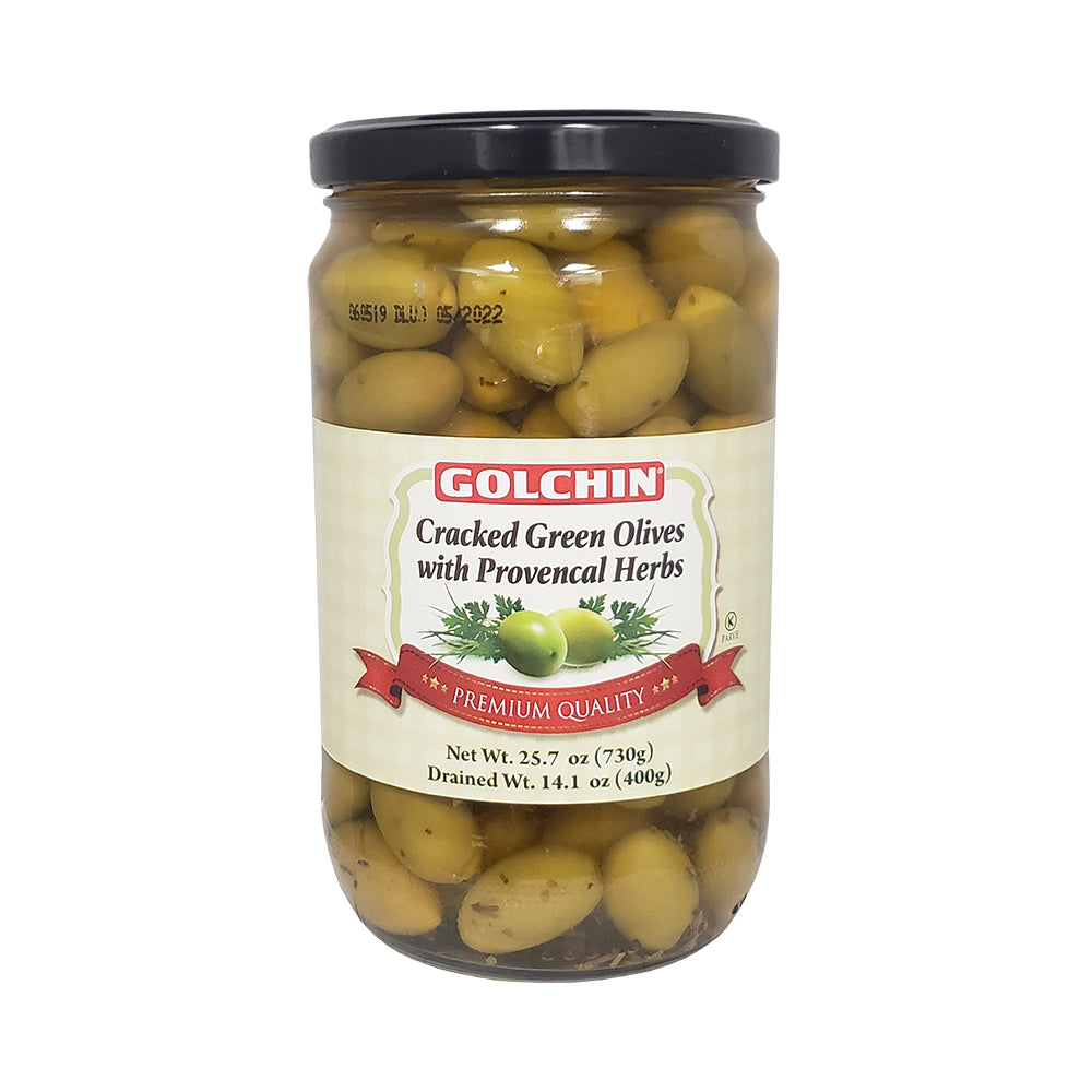 Golchin Cracked Green Olives With Provencal Herbs 25.7 oz