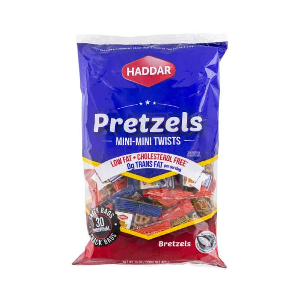 Haddar 30 Mini Mini Pretzels Snack Bags 15 oz