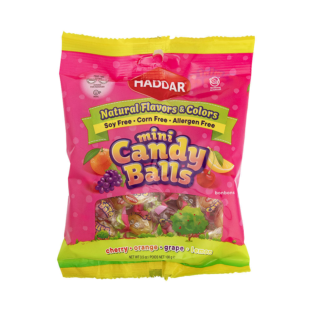 Haddar Candy Balls Mini Fruit 3.5 oz