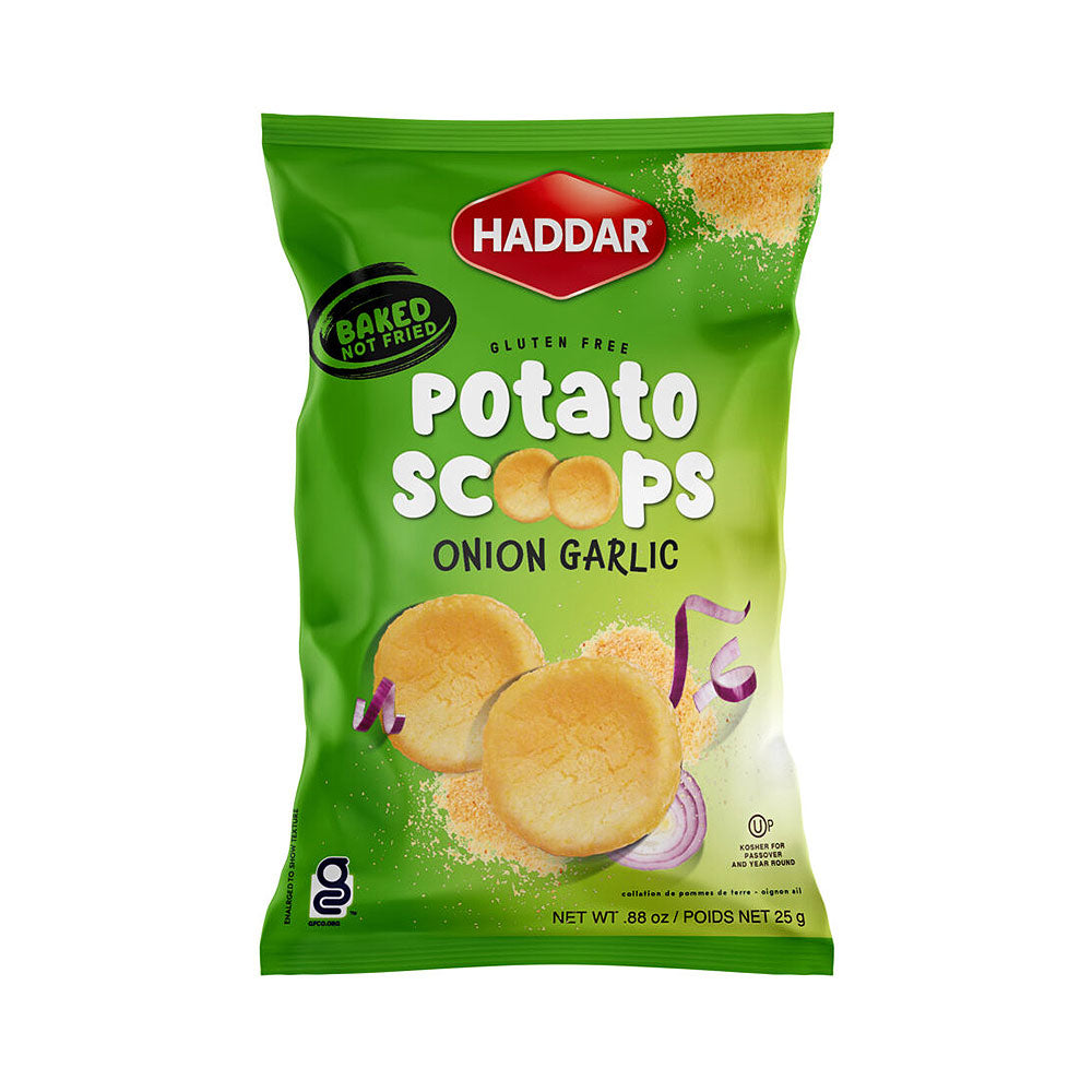 Haddar Gluten Free Potato Scoops Onion Garlic 0.88 oz