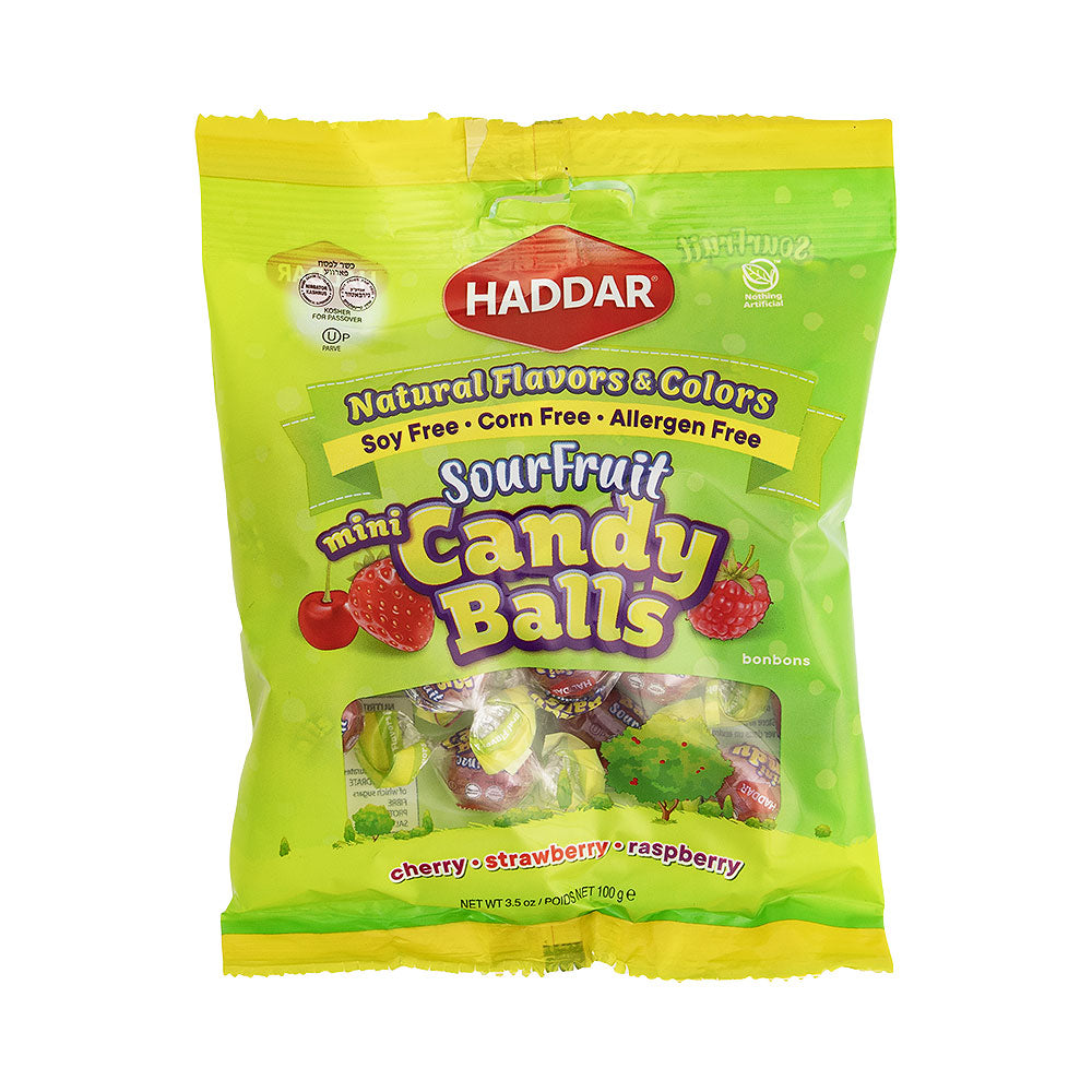 HaddarCandy Balls Mini Sour Fruit 3.5 oz