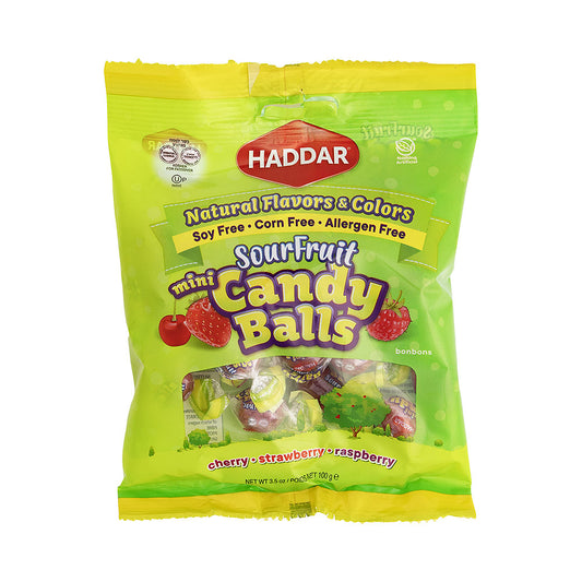 HaddarCandy Balls Mini Sour Fruit 3.5 oz