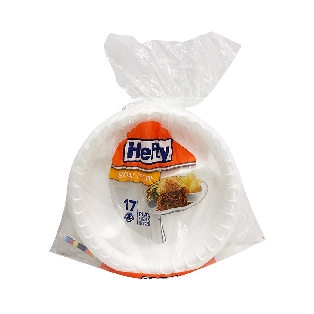 Hefty 3 compartment Foam Plates 17 ct