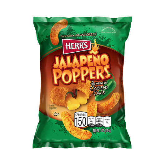 Herr's Jalapeno Poppers Flavored Cheese Curls 1 oz