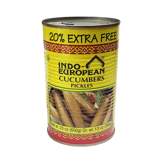 Indo European cucumbers Pickles  20% Extra 23oz