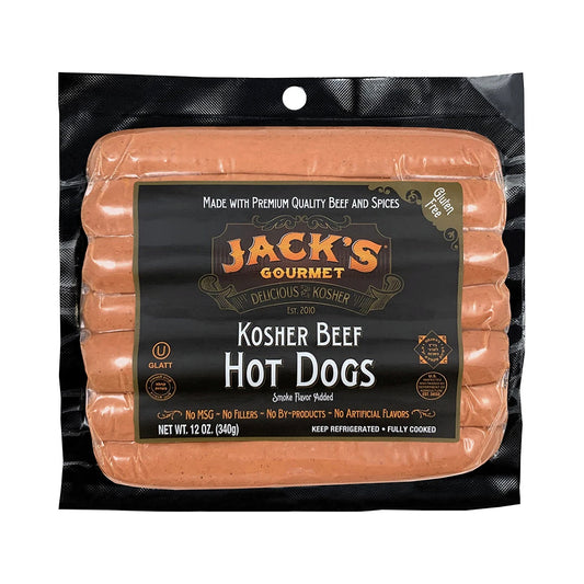 Jack's Gourmet Kosher Beef Hot Dogs 12 oz