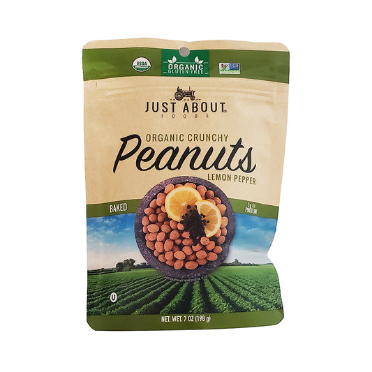 Just About Foods Organic Crunchy Peanuts Lemon Pepper 7 oz