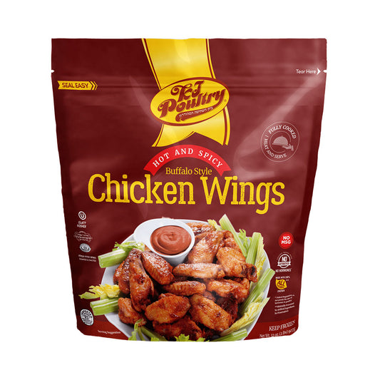 KJ Poultry Hot n Spicy Buffalo Style  Chicken Wings 2 lb