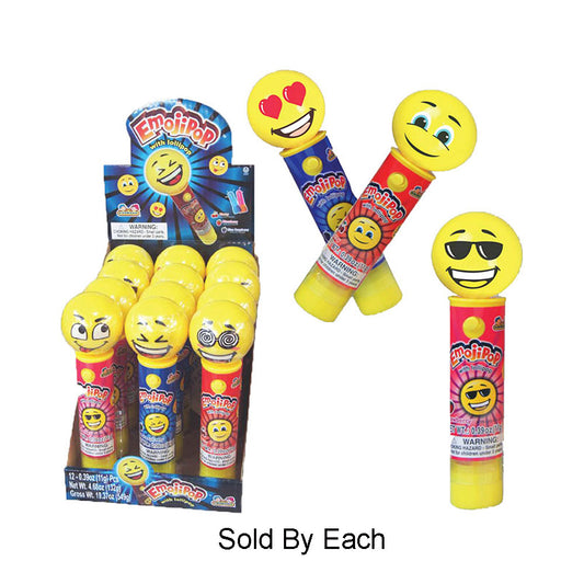 Kidsmania Emoji Pop with Lollipop Assorted Flavor 0.39 oz