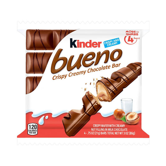 Kinder Bueno 4 Crispy Wafer With Creamy Nut Filling 3 oz
