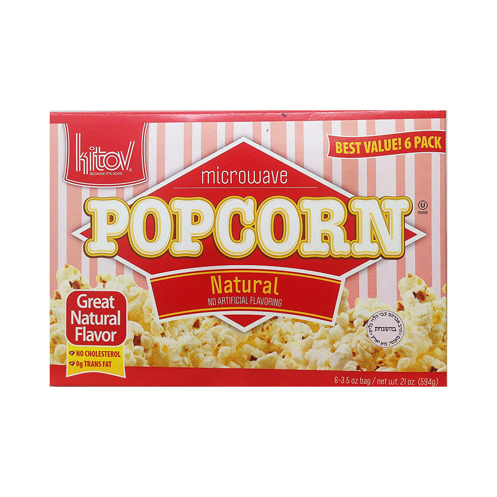 Kitov Microwave Popcorn Natural 6x3.5 oz