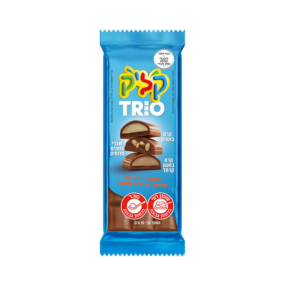 Klik Trio Milk Chocolate With Caramel and Peanut Creams 100gr