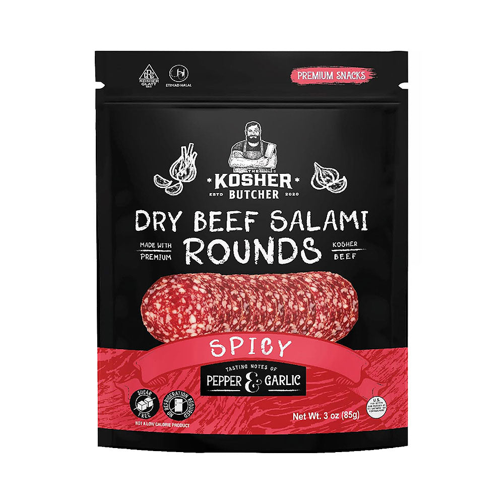 Kosher Butcher Dry Salami Rounds Spicy 3oz
