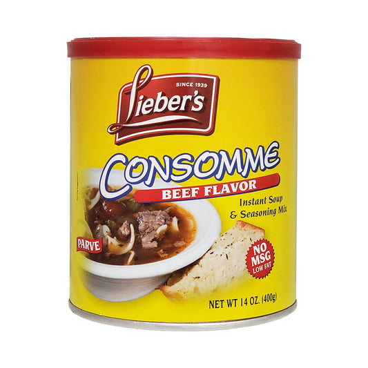 Lieber's Consomme Beef Flavor Instant Soup Seasoning Parve 14oz