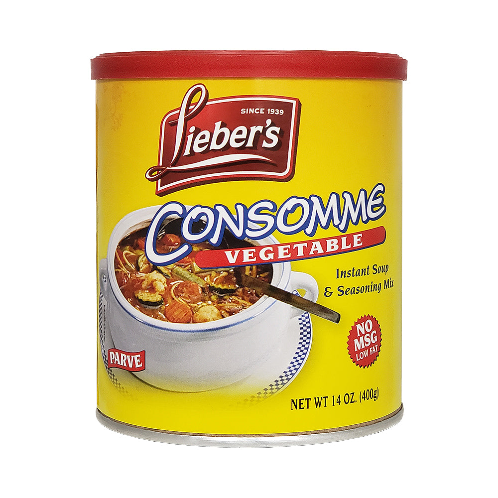 Lieber's Consomme Vegetable Flavor Instant Soup Seasoning Parve 14 oz