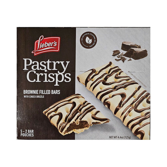 Lieber's Pastry Crisps Brownie Filled Bars With Choco Drizzle 4.4 oz