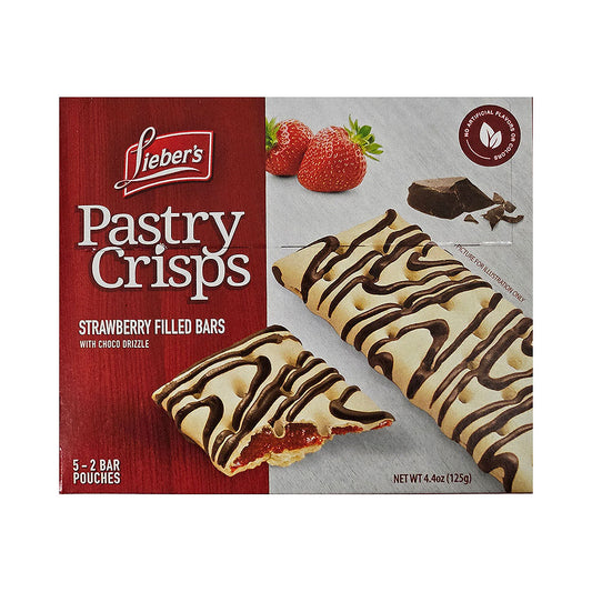 Lieber's Pastry Crisps Strawberry Filler Bars With Choco Drizzle 4.4 oz