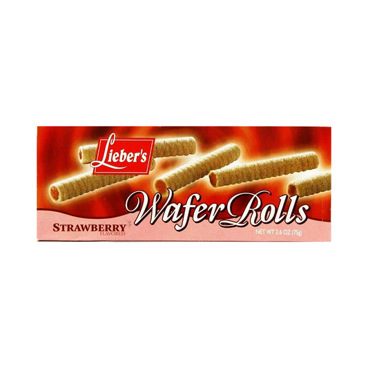 Lieber's Wafer Rolls Strawberry 2.6 oz