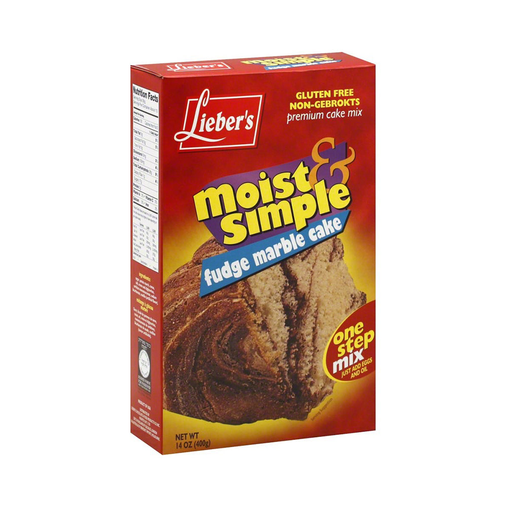 Lieber's Gluten Free Moist &amp; Simple Cake Mix Fudge Marble Cake 14 oz