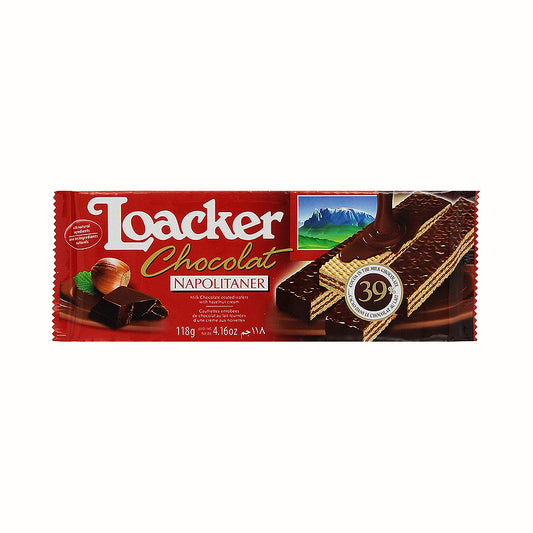 Loacker Napolitaner Chocolate Wafer With Hazelnut 4.16 oz