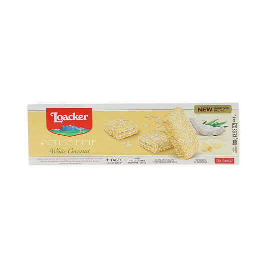 Loacker Patisserie White Chocolate With Coconut  3.53 oz