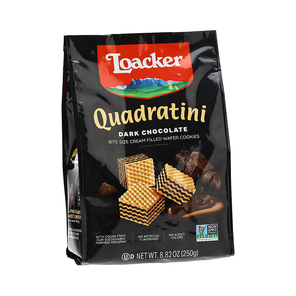Loacker Quadratini Dark Chocolate Bite Size Wafers 8.82 oz