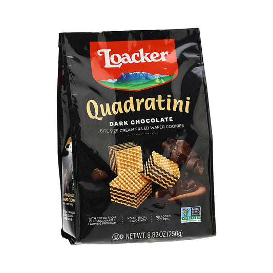 Loacker Quadratini Dark Chocolate Bite Size Wafers 8.82 oz