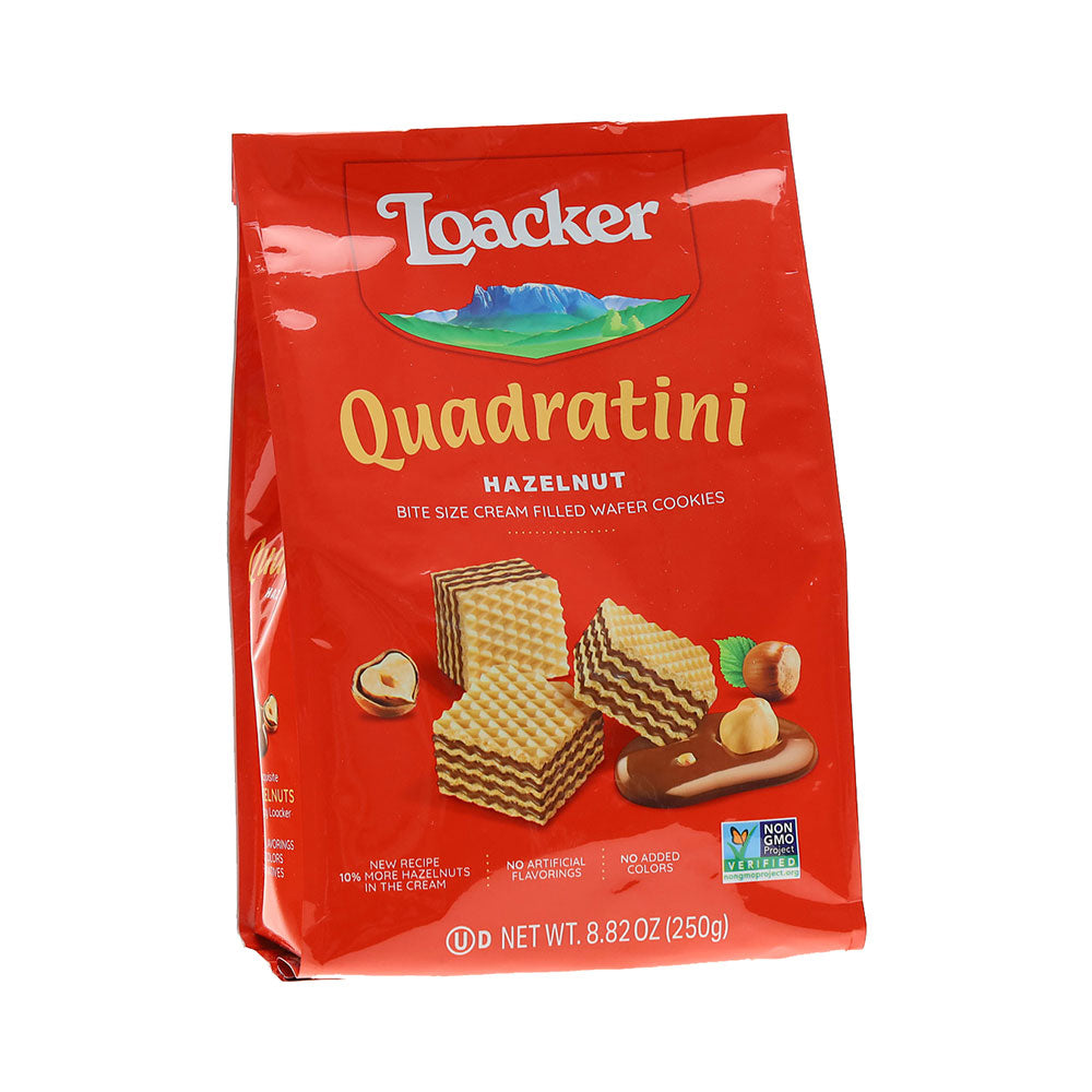 Loacker Quadratini Hazelnut Bite Size  Wafer 8.82 oz