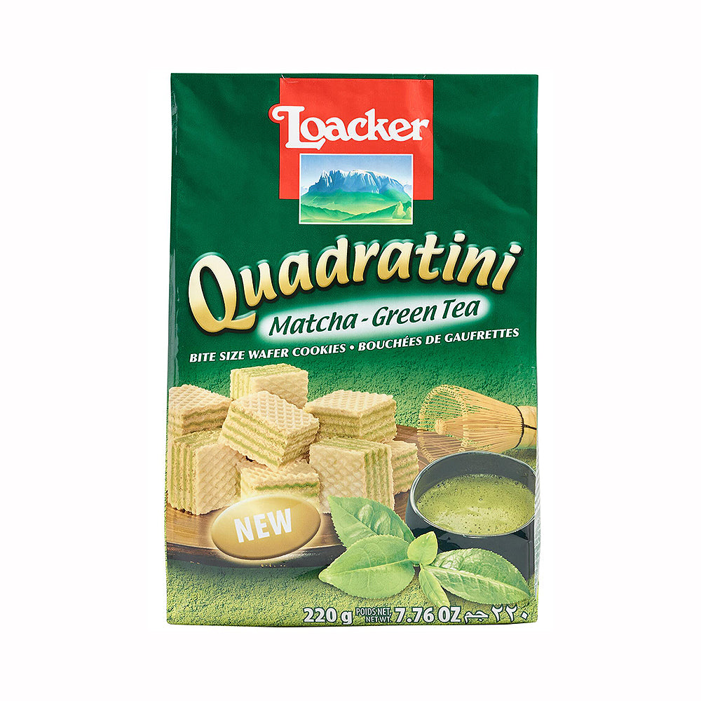 Loacker Quadratini Matcha Green Tea wafers 7.76 oz