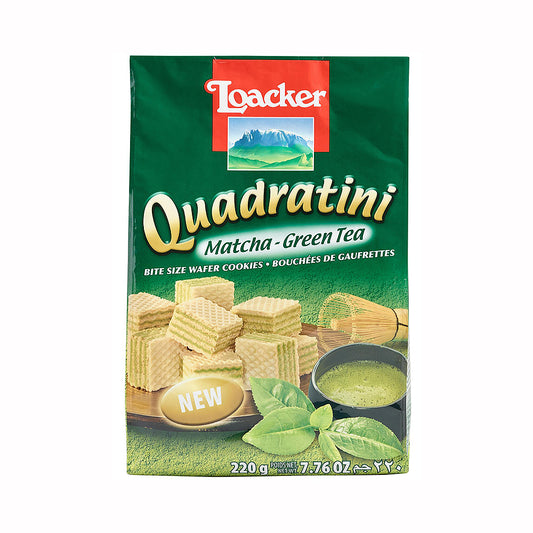 Loacker Quadratini Matcha Green Tea wafers 7.76 oz