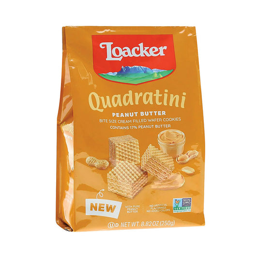Loacker Quadratini Peanut Butter Wafer Cookies 8.82 oz