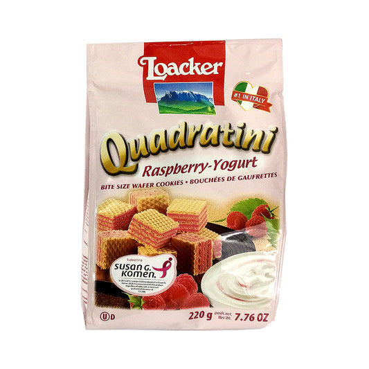 Loacker Quadratini Raspberry Yogurt Wafers 7.76 oz
