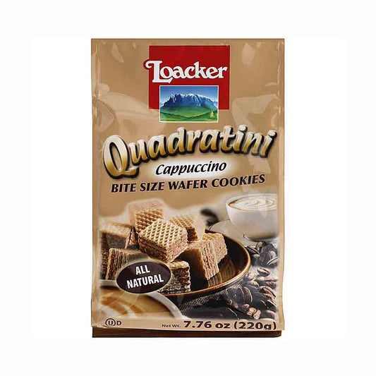 Loacker Quadratini Cappuccino Bite Size Wafers 7.76 oz