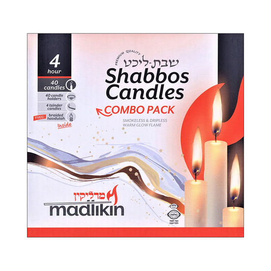 Madlikin Shabbos Candles Combo Pack 4 hours 40 ct