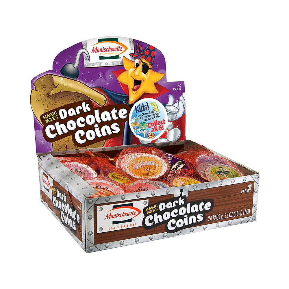 Manischewitz Magic Max's Dark Chocolate Coins 24x 0.53 oz