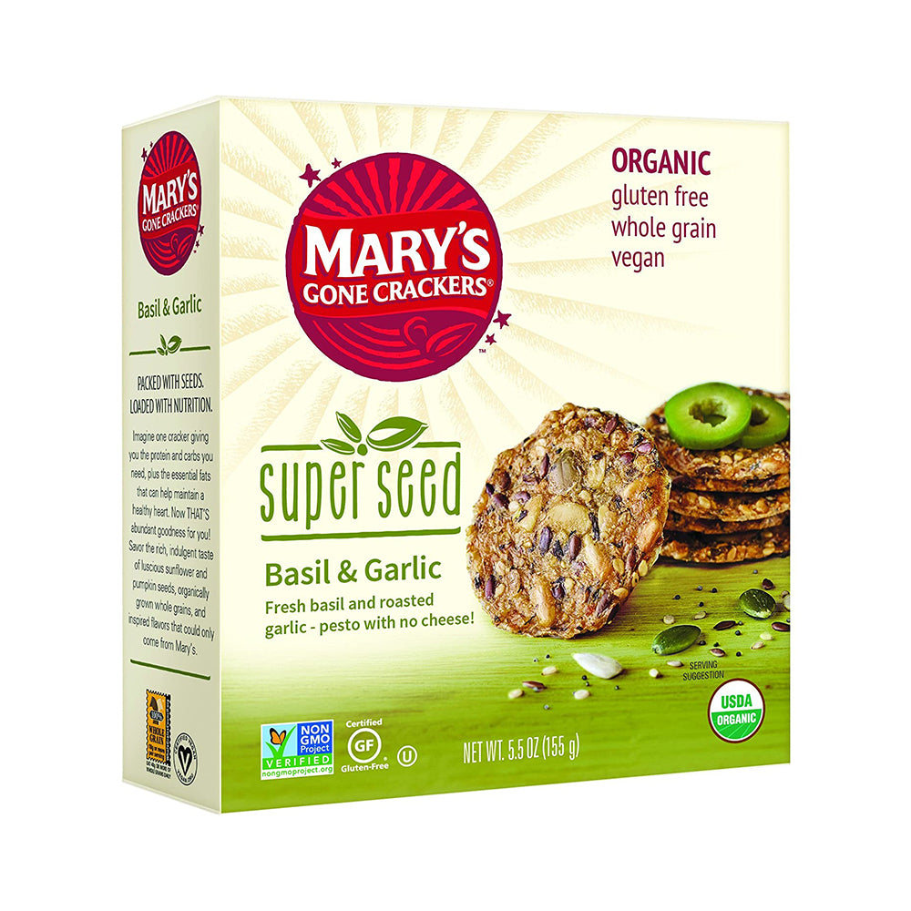 Mary's Gone Crackers Super Seed Basil Garlic 5.5 oz