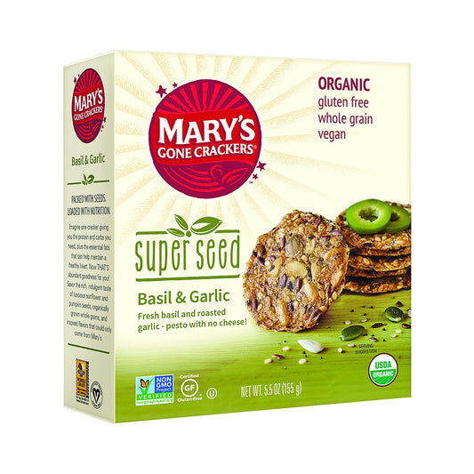 Mary's Gone Crackers Super Seed Basil Garlic 5.5 oz