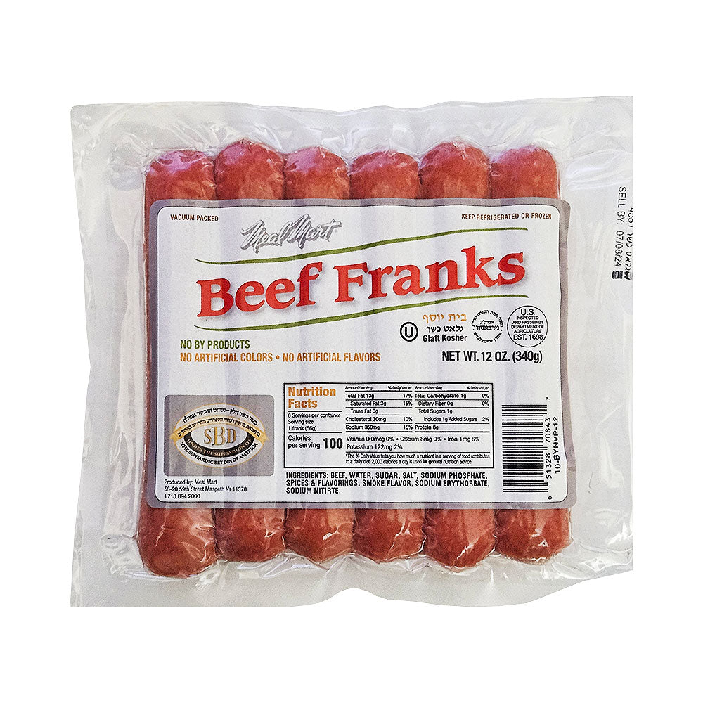 Meal Mart Beef Franks Bet Yosef 12 oz