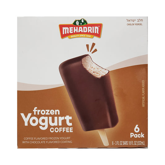 Mehadrin Frozen Yogurt Coffee Flavor Chocolate Coating 6 x 3 oz
