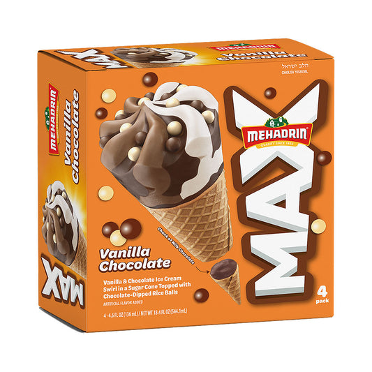 Mehadrin Max Vanilla Chocolate Ice Cream 4x4.6 oz