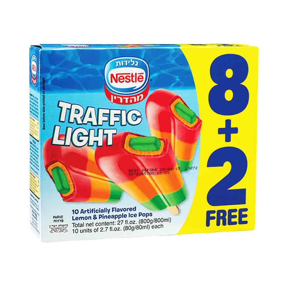 Mehadrin Nestle Traffic Light Ice Pops 10 x 2.82 oz