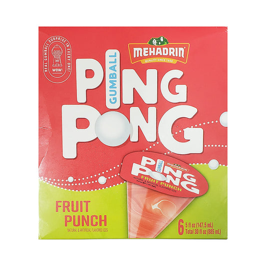 Mehadrin Ping Pong Gumball Fruit Punch Ice Pop 30 oz