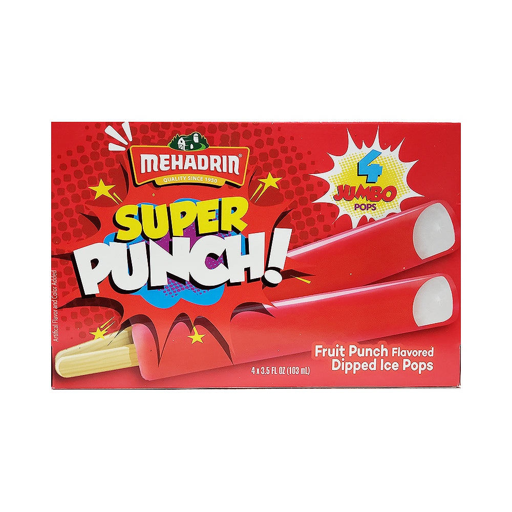 Mehadrin Super Punch Fruit Punch Ice Pops 4 x 3.5 oz